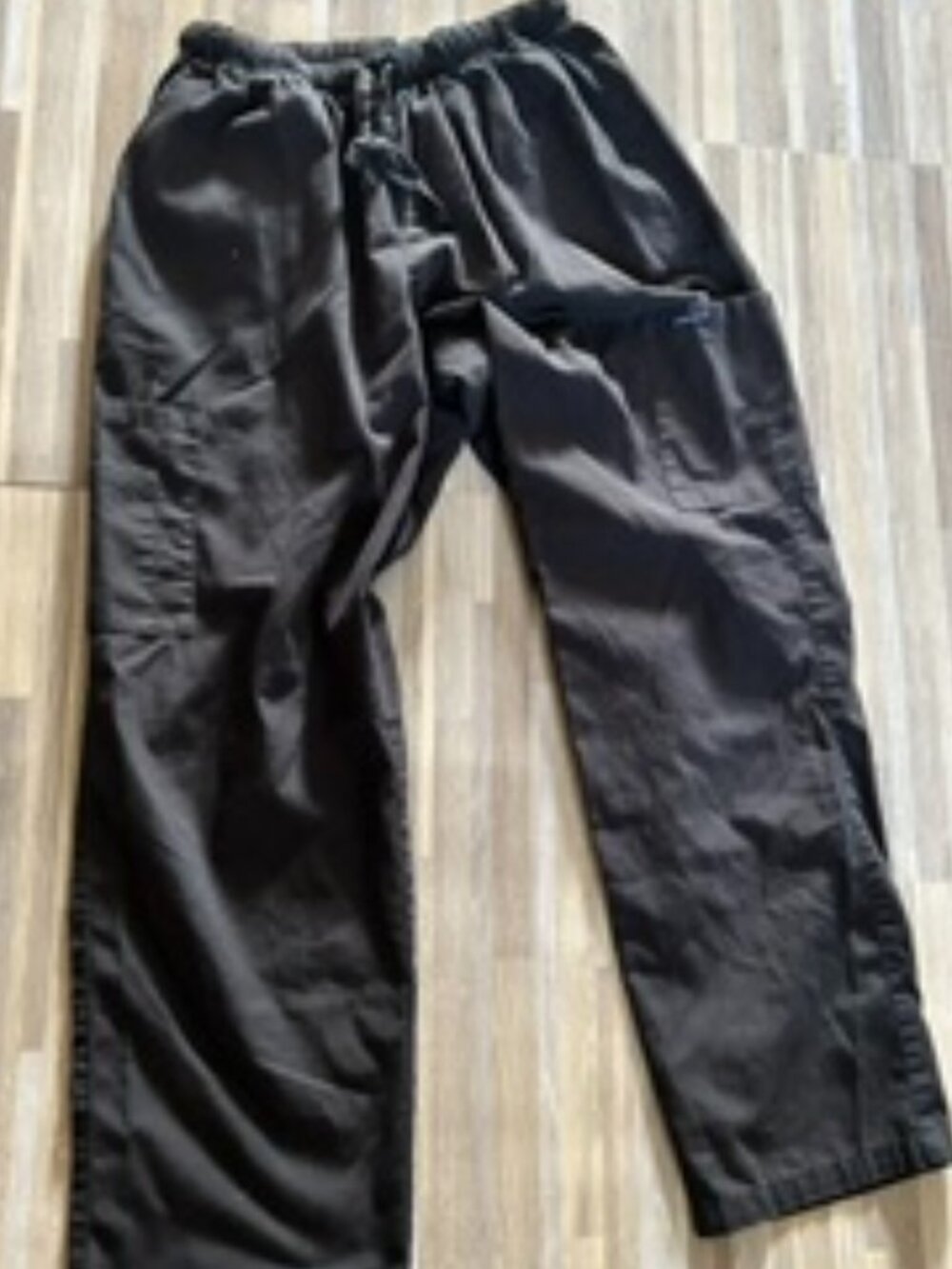size large womens work wear scrub pants black stretch top - Picture 2 of 4